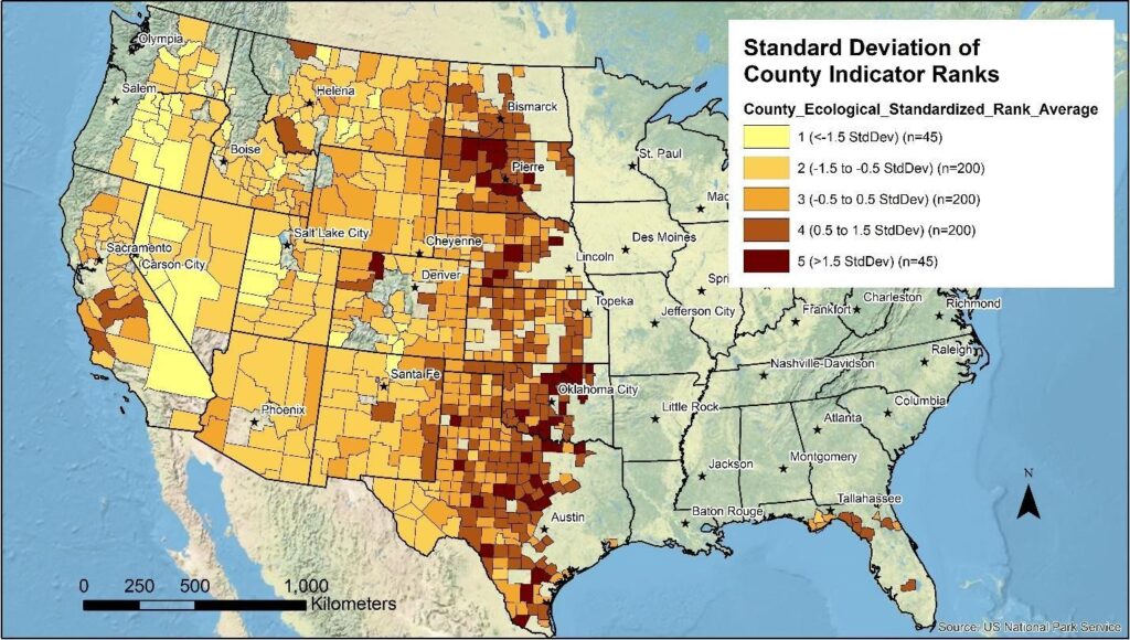 Standard Deviation of County Indicator Ranks