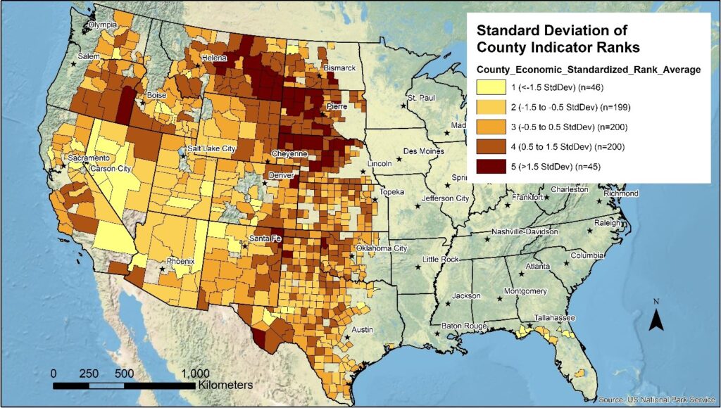 Standard Deviation of County Indicator Ranks